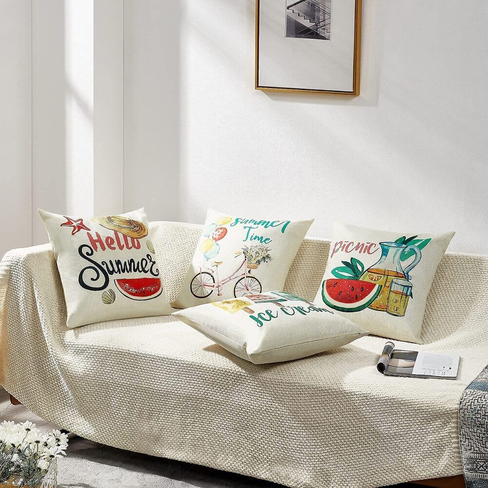 9717 Summer Pillow Covers 20x20: Decorative Pillow Covers Farmhouse Pillow - Picture 4 of 7